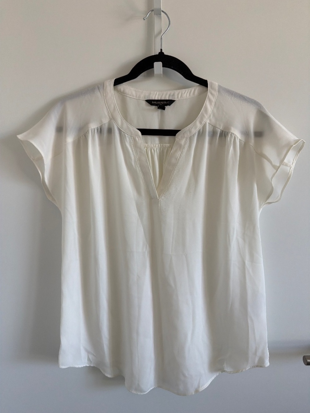Banana Republic White Short Sleeve Blouse Size XS